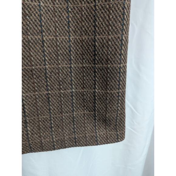 Vtg 80s Ira Joyce Brown Tweed Wool Blend Midi Skirt 28.5W F1 Academia Librarian - Picture 3 of 6